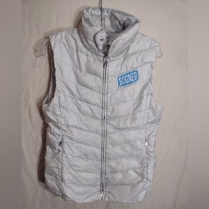 Bogner Silver Quilted Polyester Puffer Vest Size 36 US 6 Small Made In China
